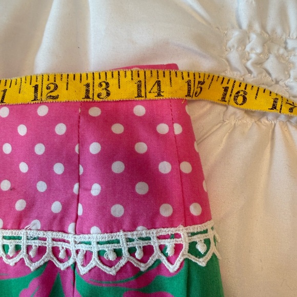 Lily Pulitzer Patch of Paradise White Eyelet Hem Skirt Women's 2 Pink And Green - Picture 5 of 6